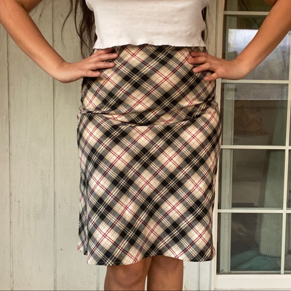 90’s Plaid Midi Skirt